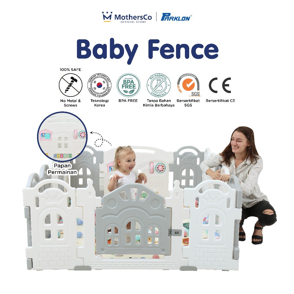 Parklon Fence Magic Castle Pagar Bayi Pagar Anak Tempat Bermain Bola Bebas Pasang Pagar Mainan Anak 