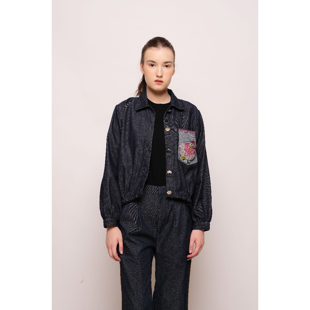 Kylau&co X Kala Studio - Floral Symphony Denim Jacket