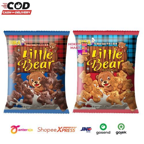 

[ HOKKY ] Bika Little Bear 100g Biscuit Bentuk Beruang Chocolate Biscuits Milk Biskuit Snack Cemilan Anak Import HALAL