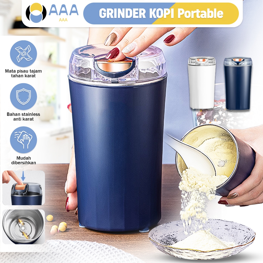(AAA) Grinder Electric Kopi / Blender Chopper Penggiling Biji Beras Kacang Bubuk Portable
