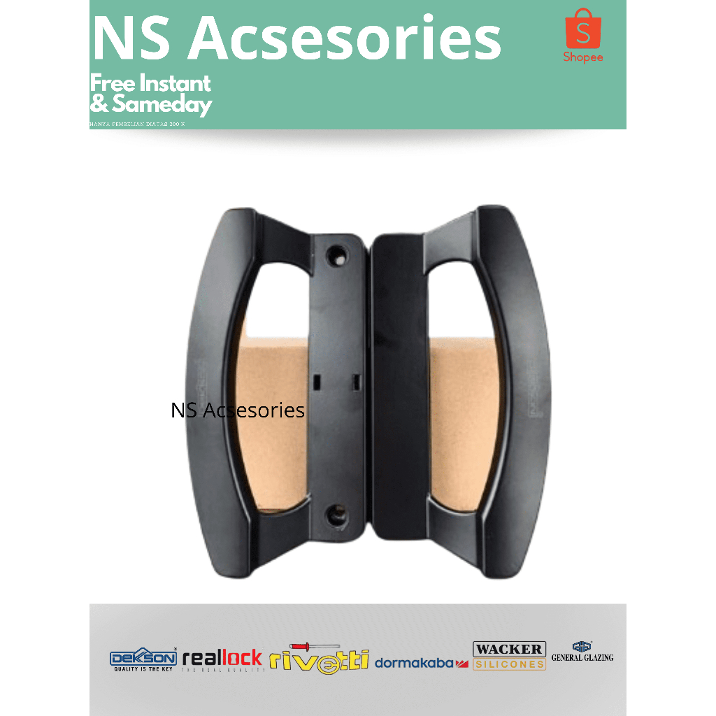 Handle Dekson SLH XL80/Tarikan Pintu Almunium Sliding Geser Hitam