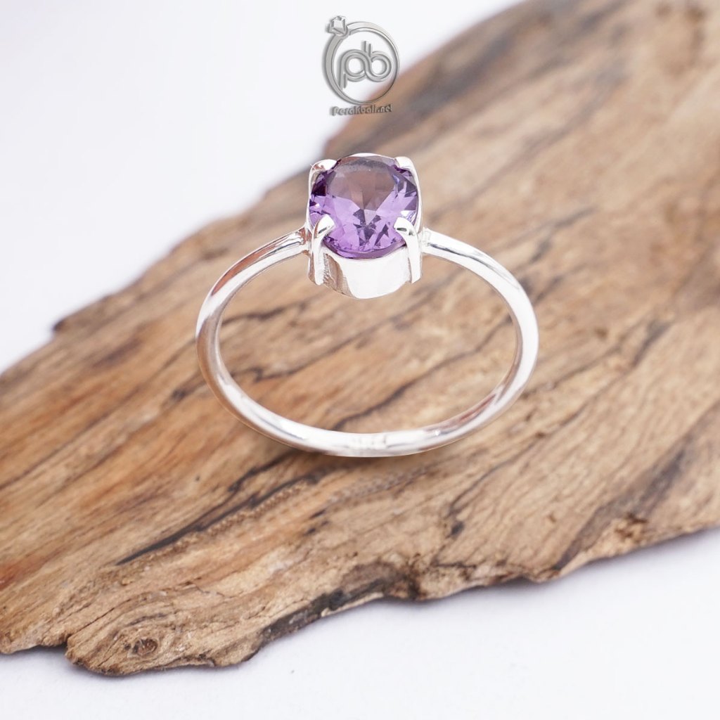 Cincin Kecubung Amethyst Wanita Perak 925 Metiraya