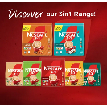 

Nescafe Singapore 3in1 2in1 Original Brown Sugar Less Sugar Zero Sugar Coconut Salted Caramel Rich Instant Coffee Kopi Instan