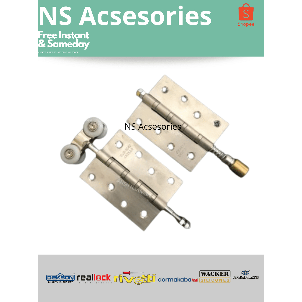 Roda Pintu Lipat+Engsel Lurus