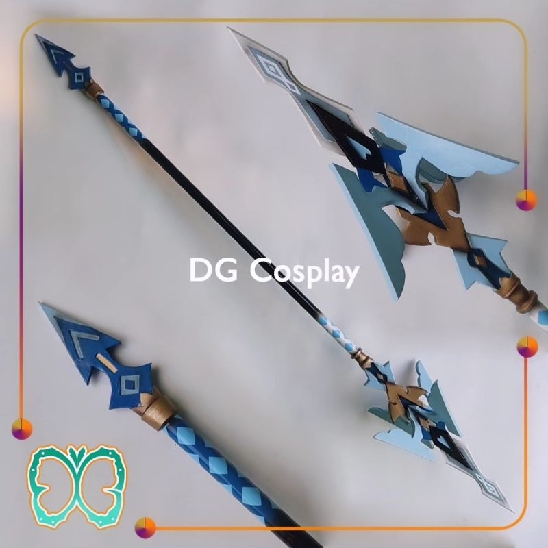 Genshin Impact Properti - Shenhe Spear Cosplay - Calamity Queller Spear - Mainan Panah Kayu Replika
