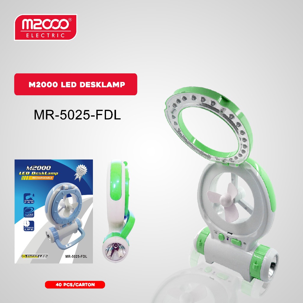 M2000 Senter Emergency Rechargeable Dengan Kipas Untuk Mati Lampu / MR 5025 FDL