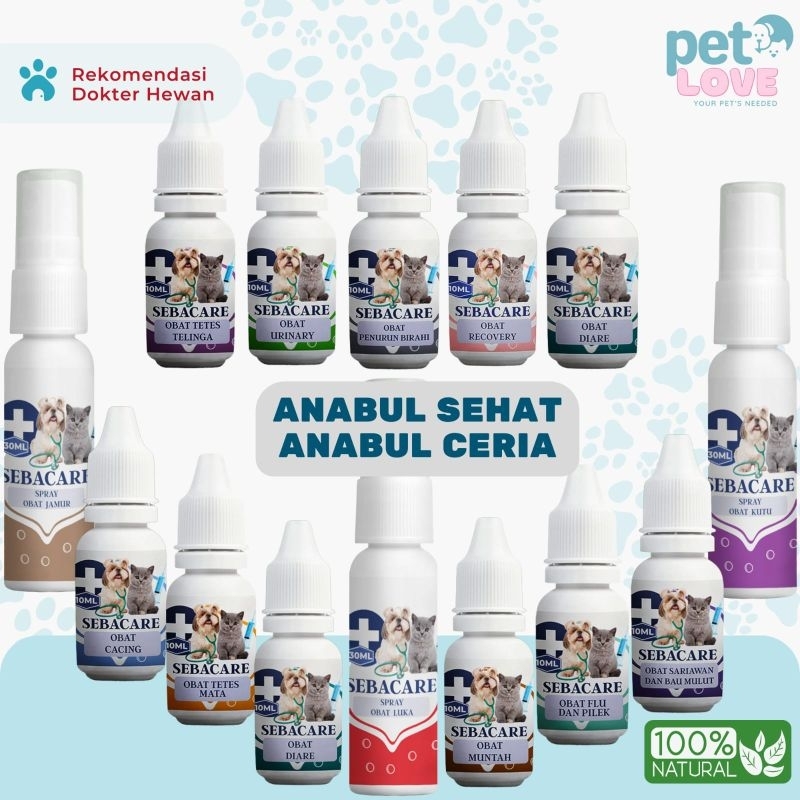 SEBACARE Obat Segala Penyakit Kucing dan Anjing Aman Digunakan Diare Flu Demam Muntah Sariawan