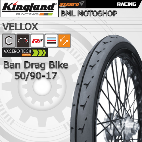 Terlaris Ban Drag Bike Racing 50/90-17 Kingland Vellox Ban Balap Ring 17 Ban Cacing