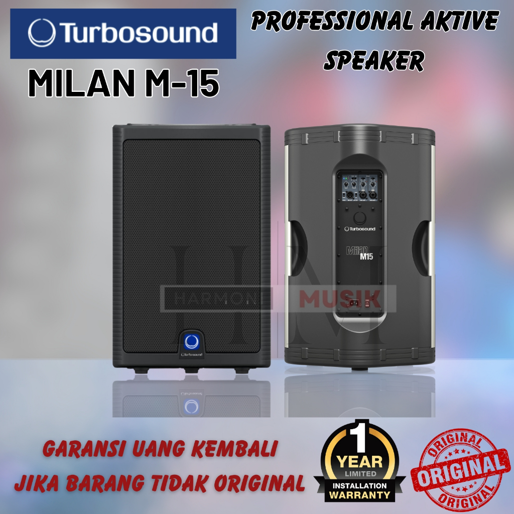 Turbosound MILAN M15 1100 Watt 15" Full Range Powered Speaker - HARGA 1 PASANG / 2 UNIT