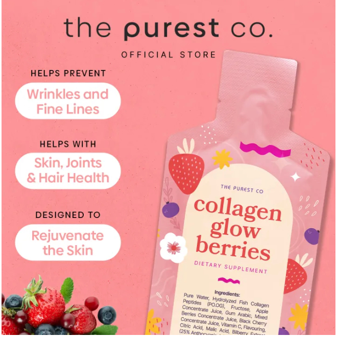 Purest Co Collagen Glow Berries 5500mg (Skin Glow & Firming) 15's 30's