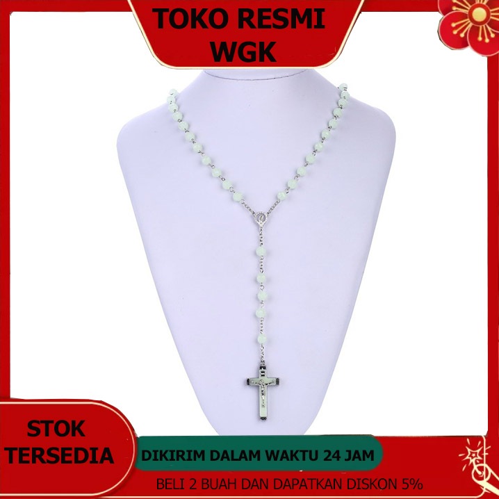 Kalung salib untuk laki-laki bersinar salat beads sederhana dan fashionable aksesori biasa