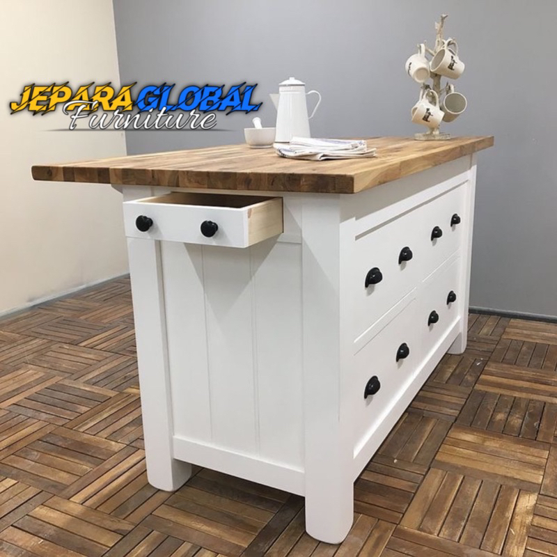 Kitchen Island klasik Duco - Meja dapur Duco klasik - meja mini bar duco - meja dapur Jati - meja ma