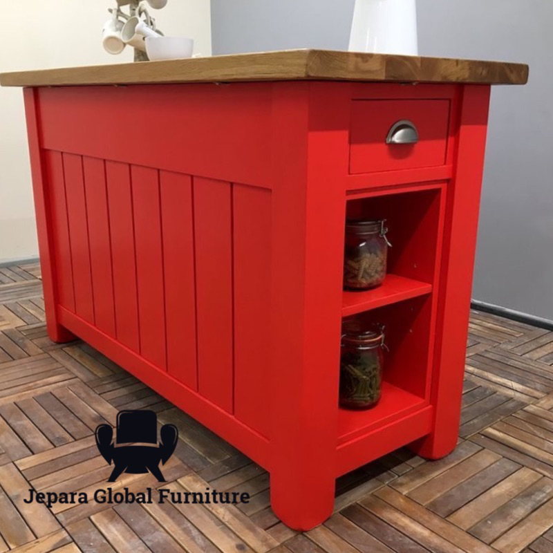 Kitchen island Red Ferarri Meja Dapur Duco - meja dapur minimalis duco - meja dapur murah - meja mak