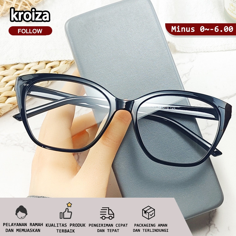 Photocromic minus kacamata wanita minus kacamata minus  2 in 1 Bluecromic kaca mata antiradiasi