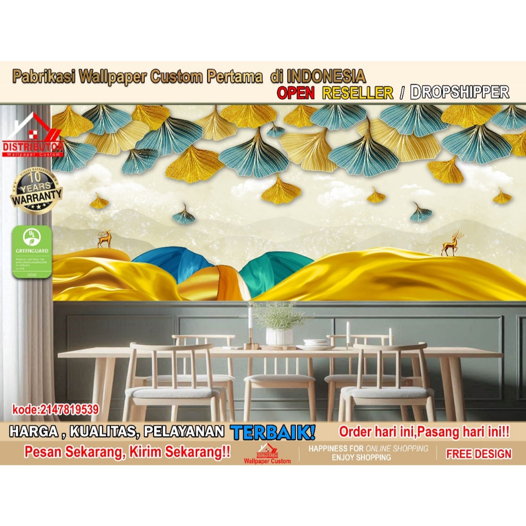 Wallpaper Custom 3D Tema Mural | Wallpaper Dapur | Wallpaper Dapur Mural | Wallsticker | Wallpaper C