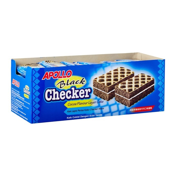 

[432 Gram] Apollo Layer Cake Black Checker Rasa Cocoa Flavour Layer Cake 432 gr