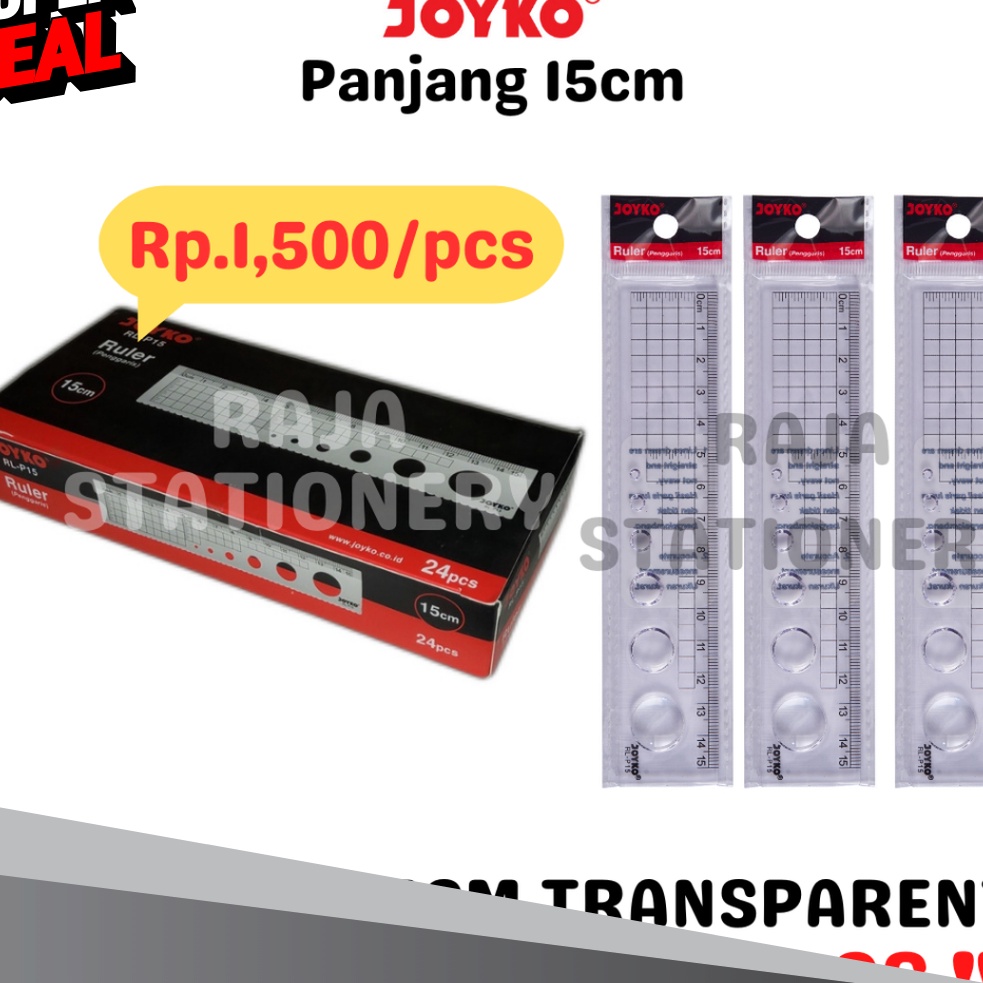 

PANAS RULER 15CM TRANSPARENT PENGGARIS 15CM PANJANG AKRILIK TRANSPARAN RLP15 24PCS