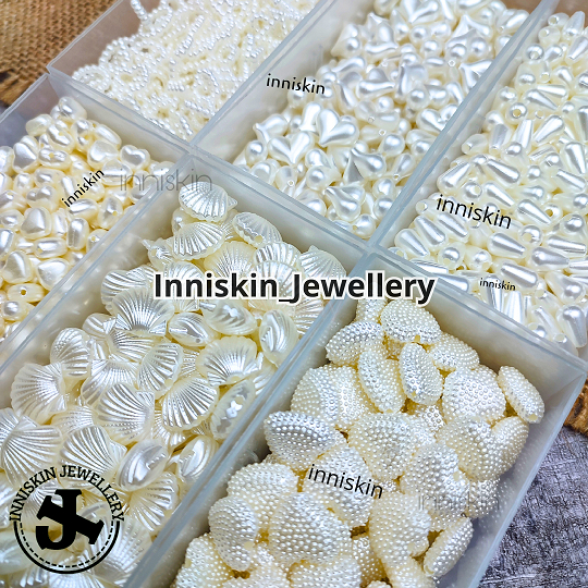 (15 Gram) Mote Mutiara Bentuk / Mote Meronce / Manik Meronce