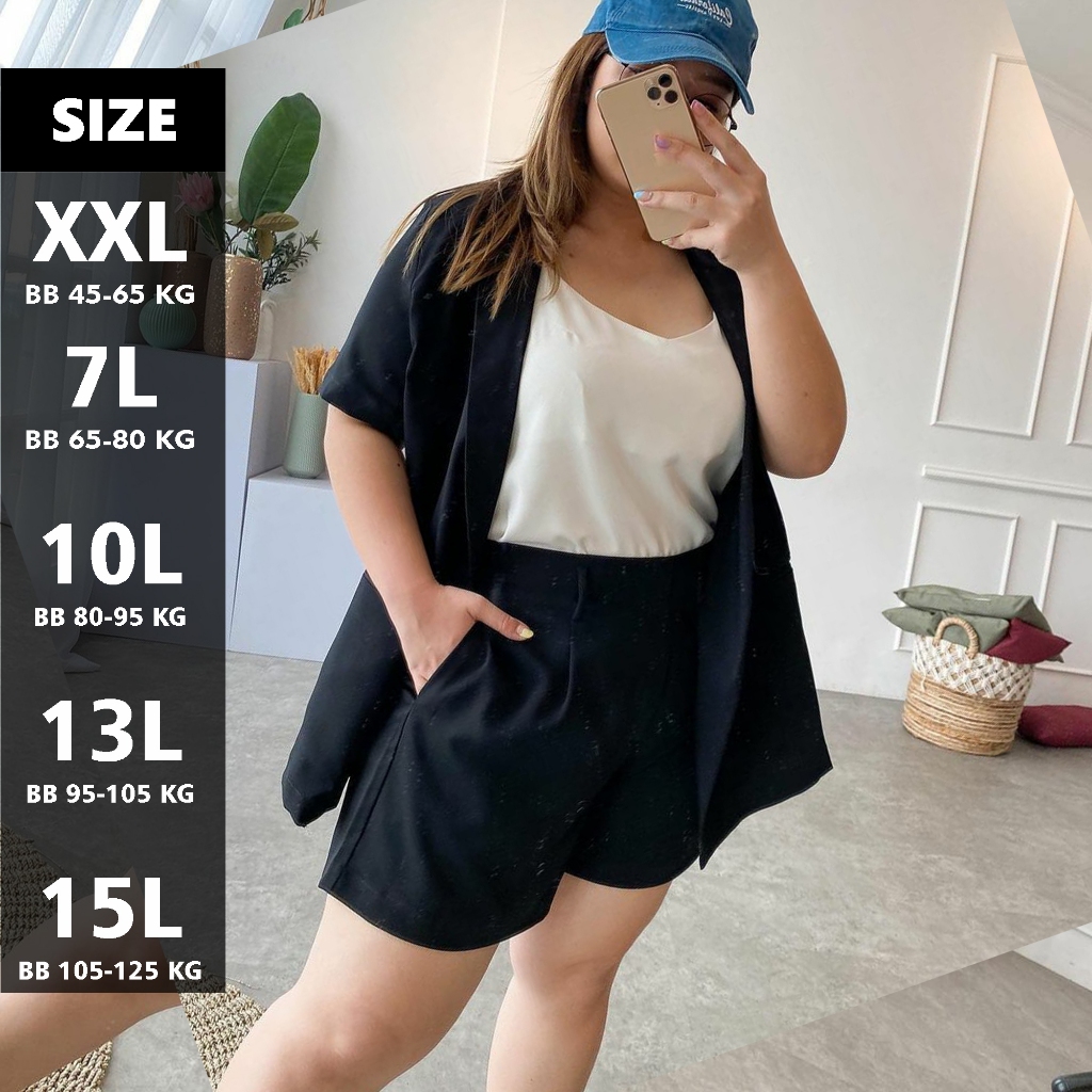 Hotpants Polos Celana Pendek Wanita JUMBO PREMIUM Big Size BB 50-120 Kg