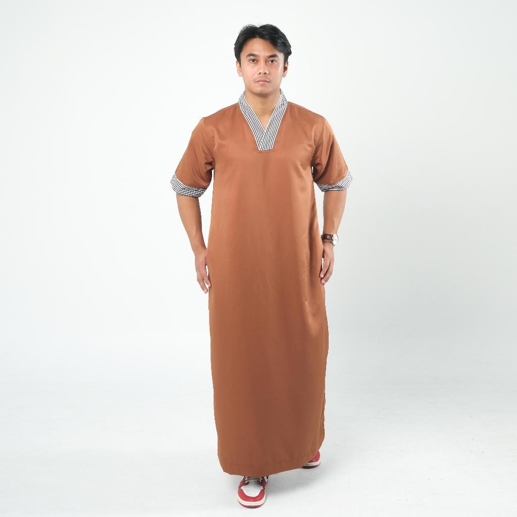 LIMITED Jubah Pria Gamis slimfit Pria Lengan Pendek Jubba jubah pria muslim lengan pendek busana