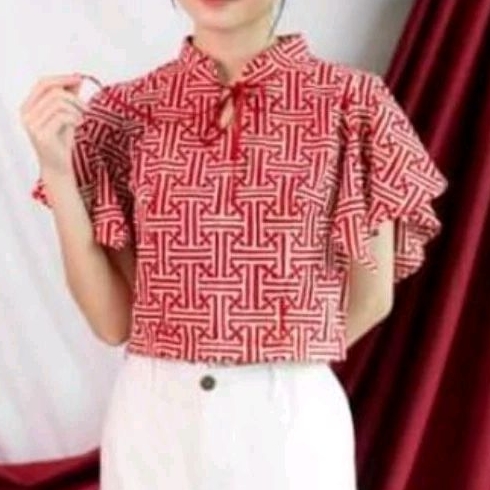 blus katun garutan cap crop top batik solo