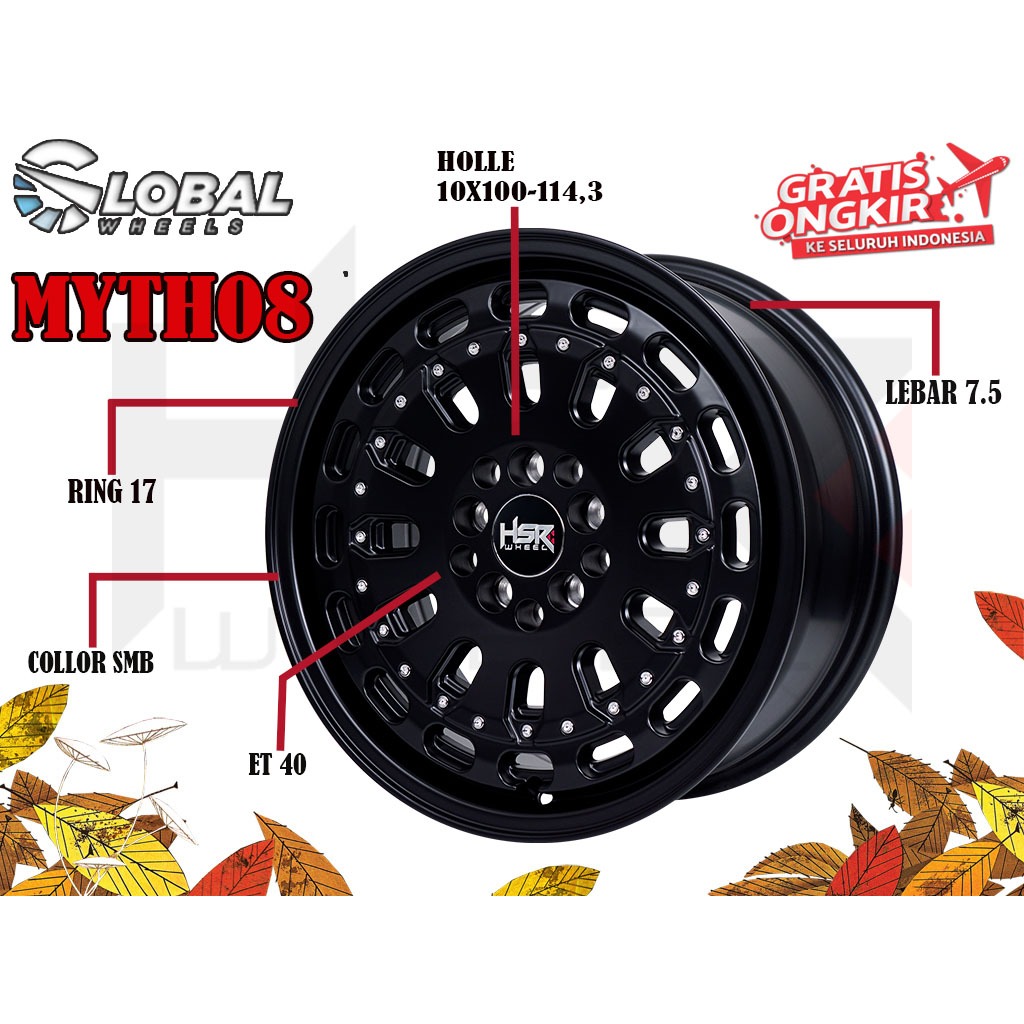 Velg Mobil Semi-Offroad HSR Myth08 Ring 17 Buat Innova Captiva Xtrail Rush Expander Outlander