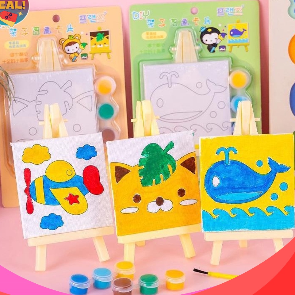 

SENSASIONAL BS Lukisan Kanvas Mini 1x1cm Painting Mini Canvas Children Canvas Painting Set Kanvas Lukis Anak Kado Ulang Tahun