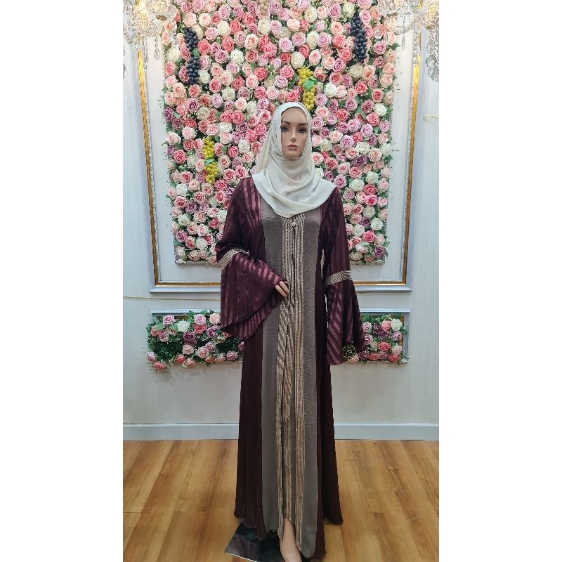 abaya mesir warna salur abaya merah bata outer abaya origina abaya asli mesir abaya semi pesta abaya