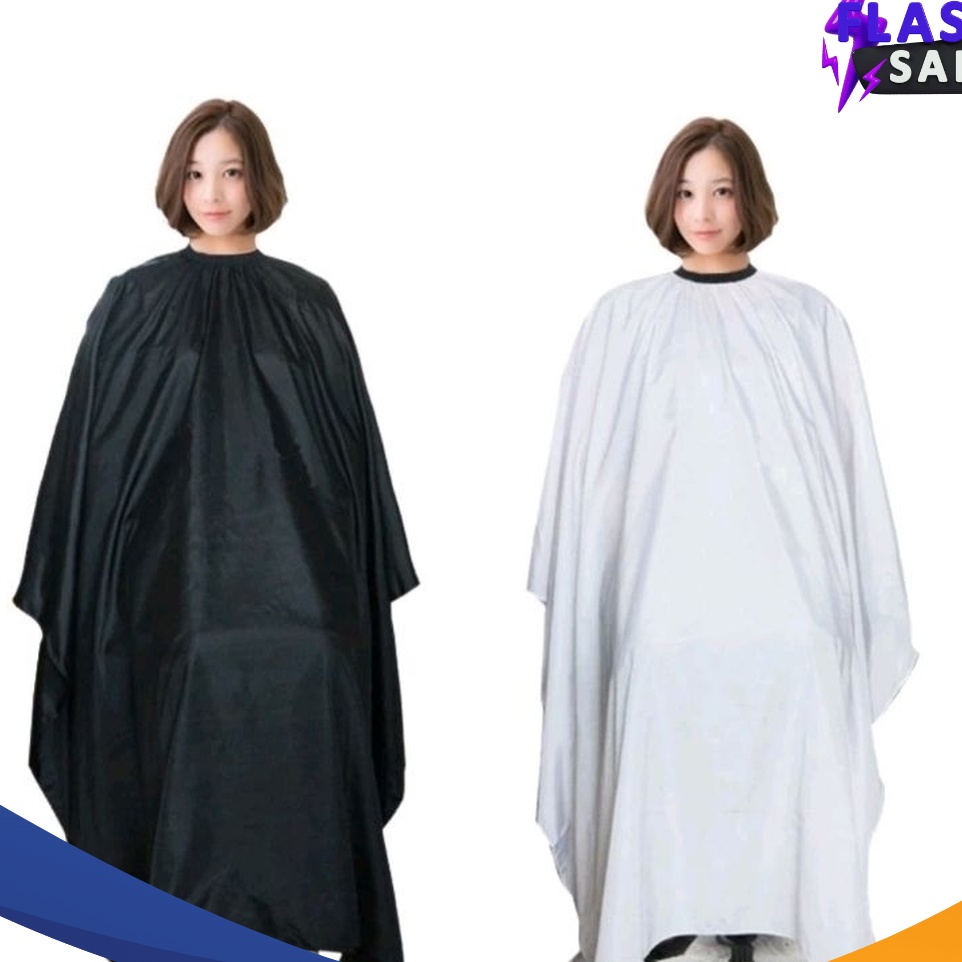 TERBATAS Kain Kip Cukur Potong Rambut Dewasa HITAM PUTIH Kep alas penutup Jubah Cape Cukur Barbersho