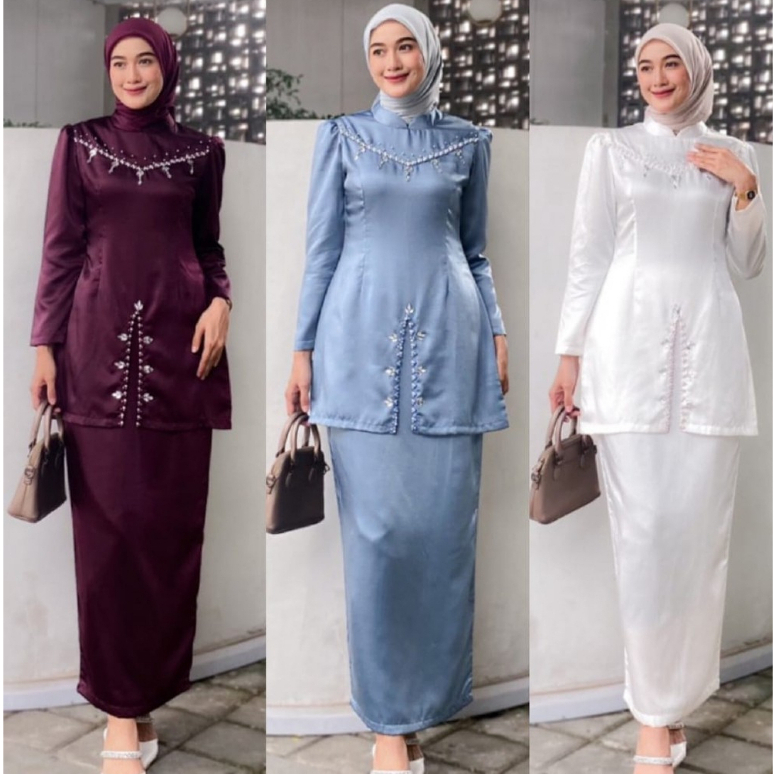 FAYRA Baju Kurung Melayu Malaysia Dress Pesta Setelan Wanita Baju Kondangan Kekinian Full Payet