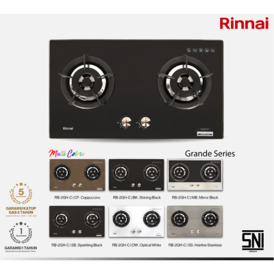 RINNAI RB 2GH C BK / RINNAI RB 2GH C SB / RINNAI RB 2GH C CF KOMPOR GAS TANAM 2 TUNGKU