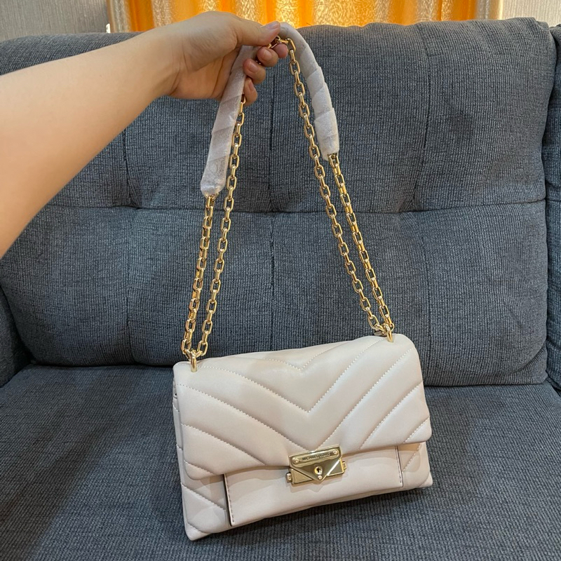 Preloved Like New Authentic Michael Kors MK Cece Quilted Medium Nude Pink Original