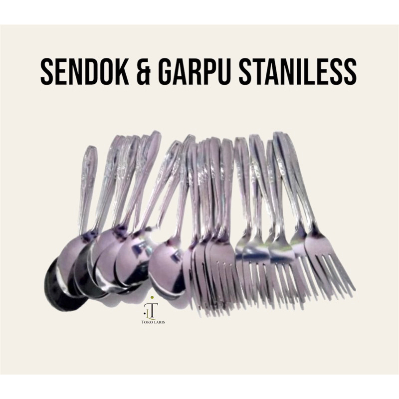 PROMO 1 lusin Sendok + 1 lusin Garpu Stainless Steel Lebih Hemat Set Alat Makan Sendok Garpu Lusinan