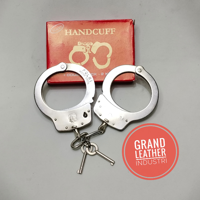 BORGOL TANGAN/HANDCUFF POLRI/POLISI/SATPAM STANLESS ASLI