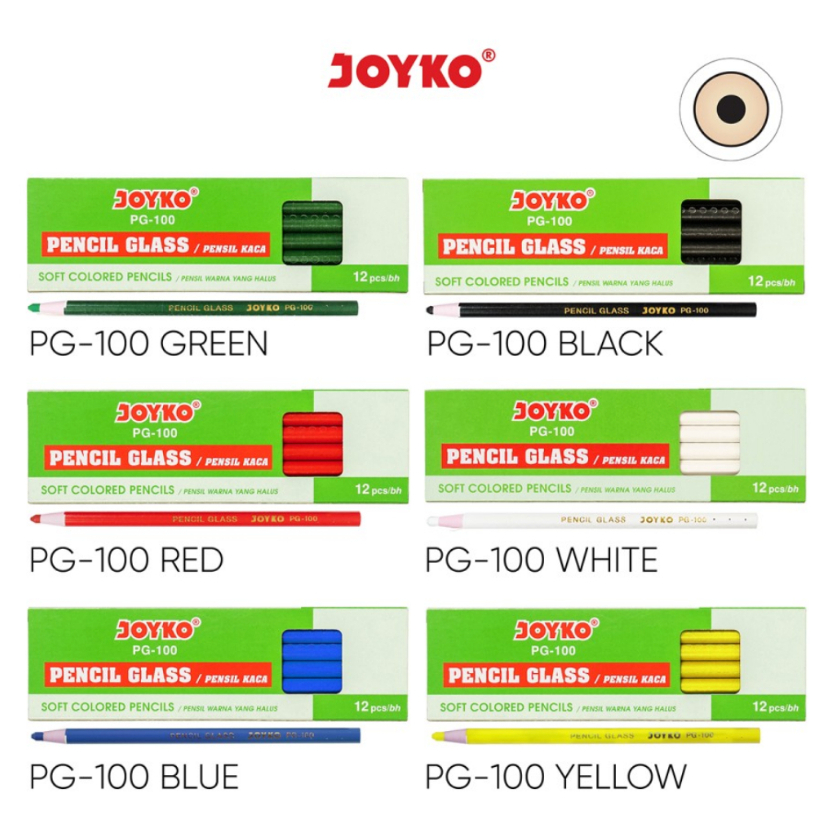 

( DAPAT 1 PCS ) PENSIL GLASS JOYKO PG-100 /VPensil Dematograf Bahan Pola Kaca Besi Keramik Kulit Joyko PG-100