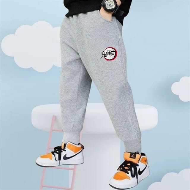 Jogger Panjang Anak Cewek Cowok Celana Casual DESIGN ANIME DEMON SLAYER Bawahan Kekinian Baju Anak M
