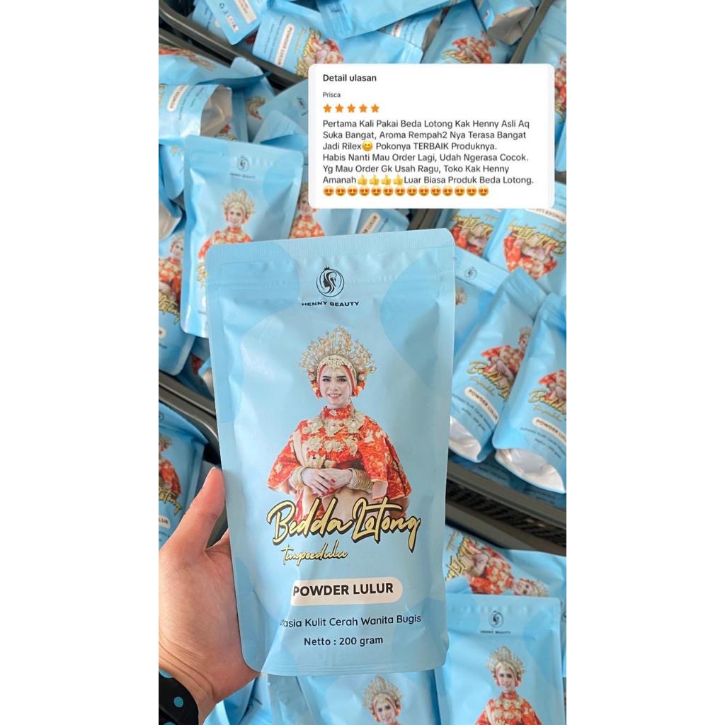 Bedda Lotong Henny Beauty | Bedda lotong hitam 200 gram | BEDDA LOTONG BUBUK LULUR VIRAL | BEDDA LOT