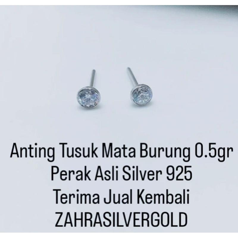 Anting Tusuk Giwang Mata Burung 0.5GR PERAK Silver 925 (Terima Jual Kembali)
