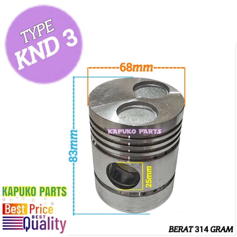 KND 3 KND 40A PISTON SEHER 68MM UNTUK MESIN DIESEL KUBOTA