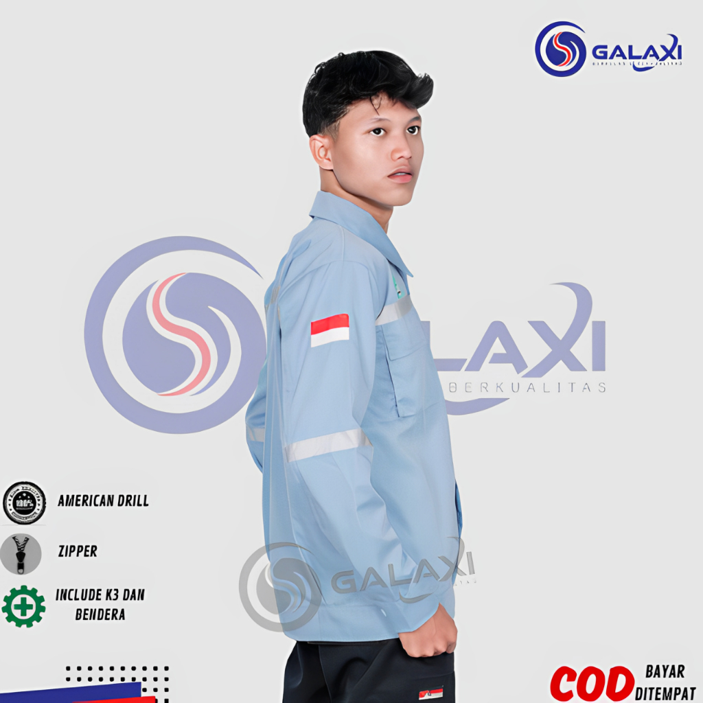 Wearpack Safety Atasan warna Biru Telor Asin