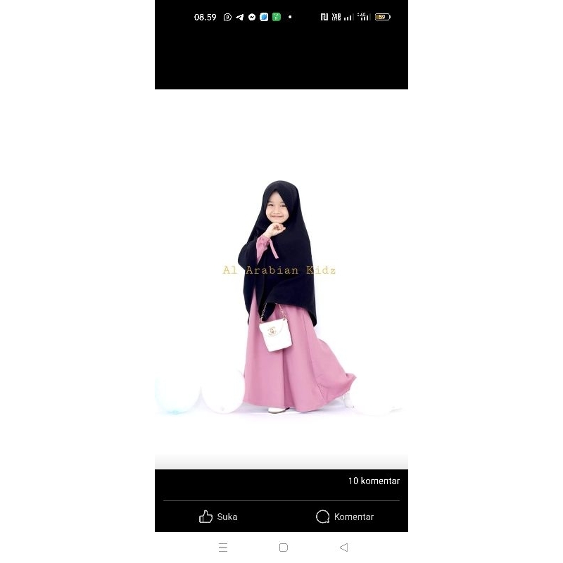 Gamis abaya al banaat anak size umur 2 tahun original by al arabian
