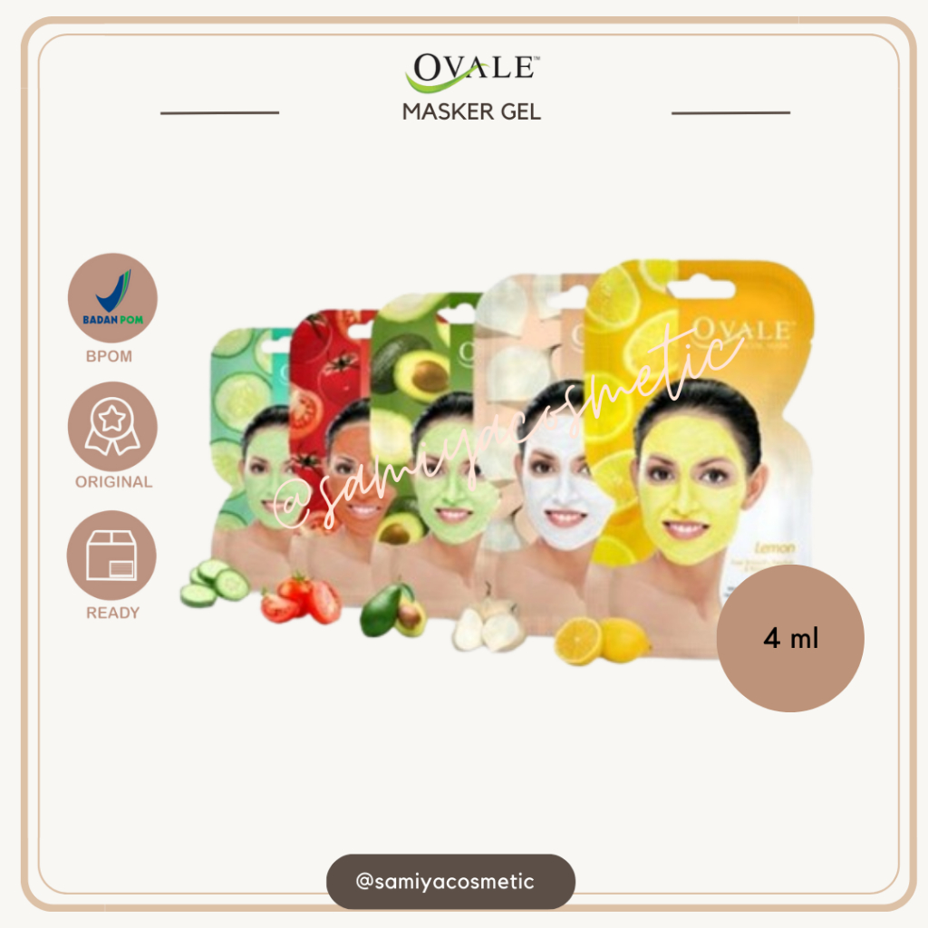Ovale Facial mask 15g / Masker Wajah Bengkoang / Timun/ Tomat / Avocado / Cucumber / Yam Bean