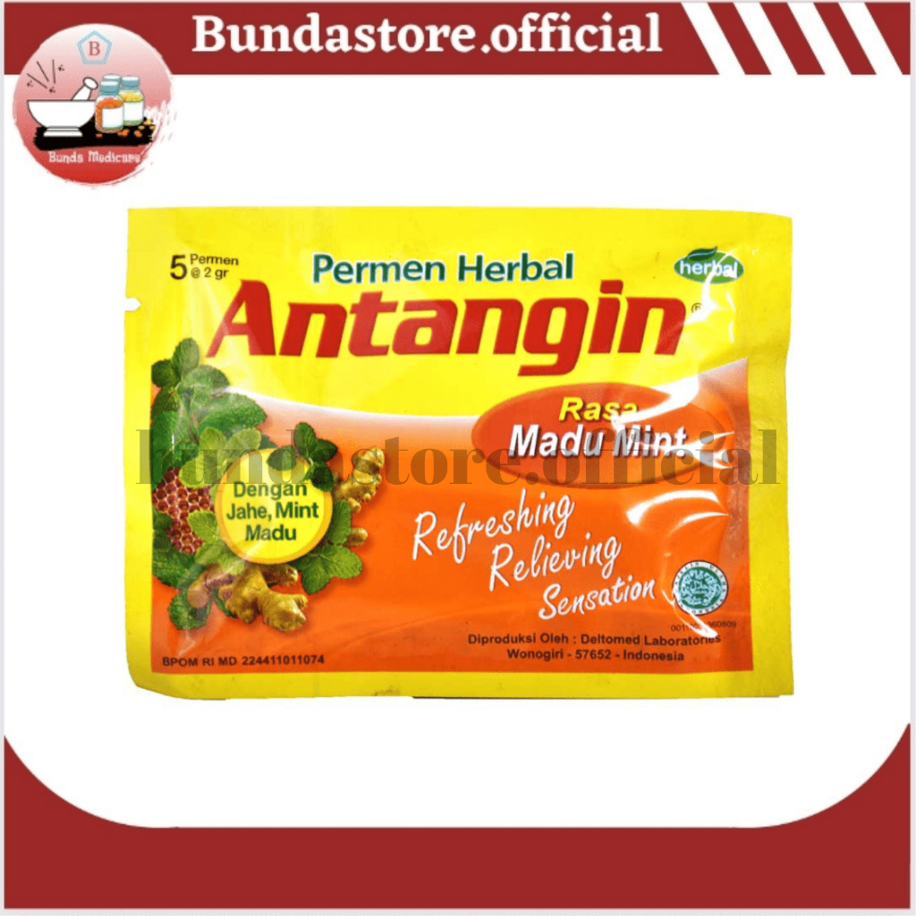 

Antangin PERMEN Herbal Honey Mint - (Sachet ISI 5 Biji) - Permen Herbal Pelega Tenggorokan