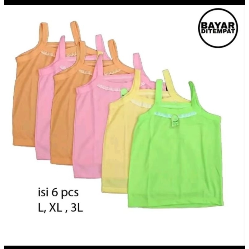kaos dalam anak dan remaja perempuan 6 pcs