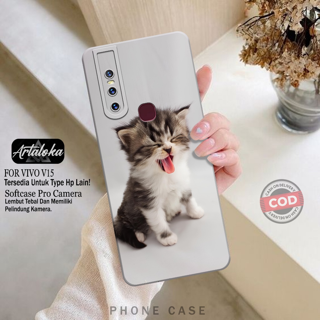 Softcase Hp VIVO V15 Fashion Case Kucing Case VIVO V15 Silikon TPU Pro Camera Casing VIVO V15 Cover 