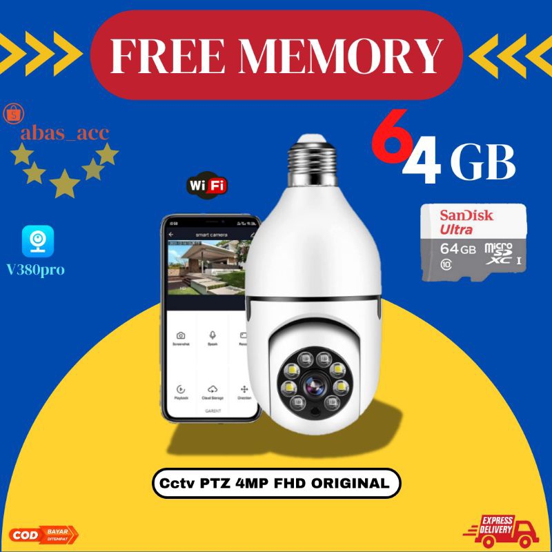 Cctv 8mp HD V380 pro FREE MEMORY 64GB kualitas terbaik