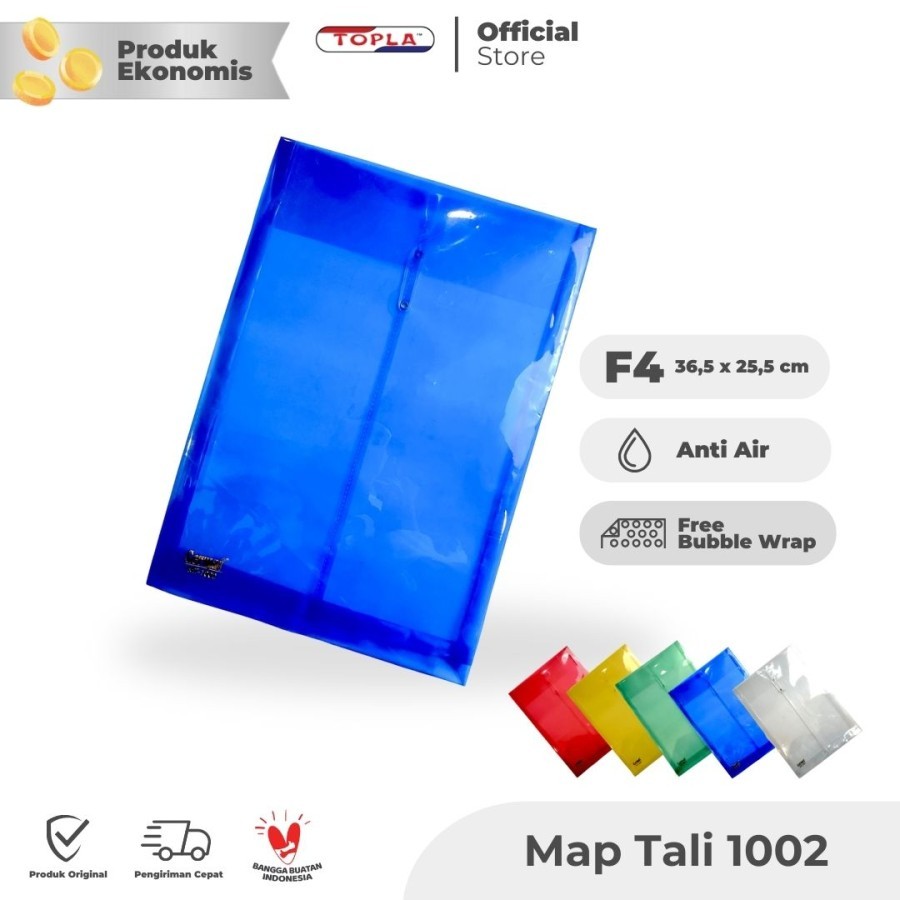 

Map Tali MT 1002 Tempat Dokumen Plastik TOPLA ukuran Folio F4