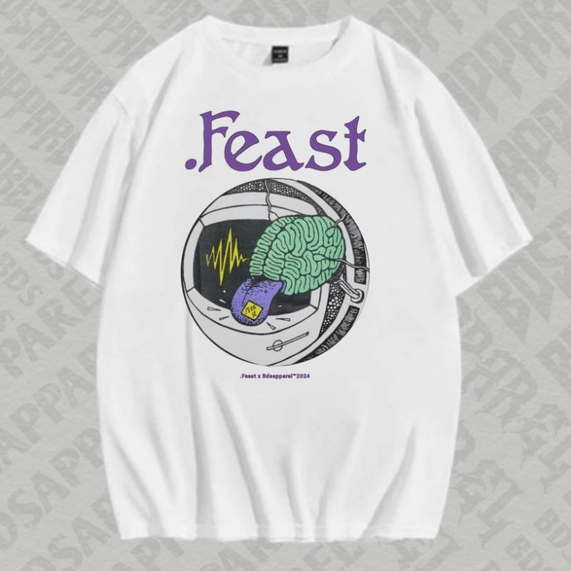 BDSAPPAREL T-SIRT BAND . FEAST BRAINDEAD