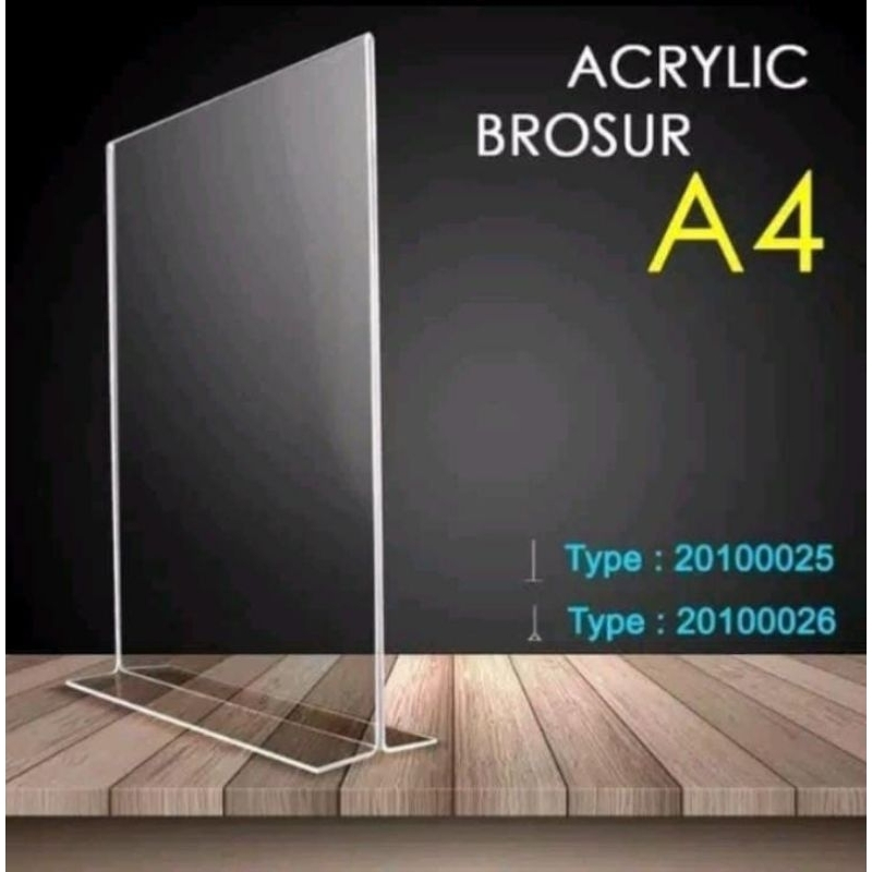 

AKRILIK TEMPAT BROSUR / TENT HOLDER / TENT CARD AKRILIK DISPLAY UKURAN A4