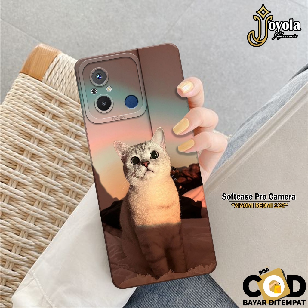 JOYOLA Case XIAOMI REDMI 12C - Fahion Case Kucing - Softcase XIAOMI REDMI 12C - Pro Camera - Casing 